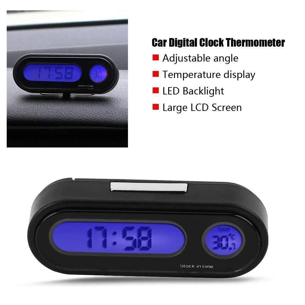 NEW 2 In 1 Car Clock Digital Thermometer Time Watch Luminous Car Styling LCD Digital Display Clocks Backlight Auto Accessor D4J6