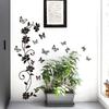 3D Butterfly Wall Stickers Home Decor Black Flower Rattan Living Room Background Room Wall Stickers Dark Fashion Style