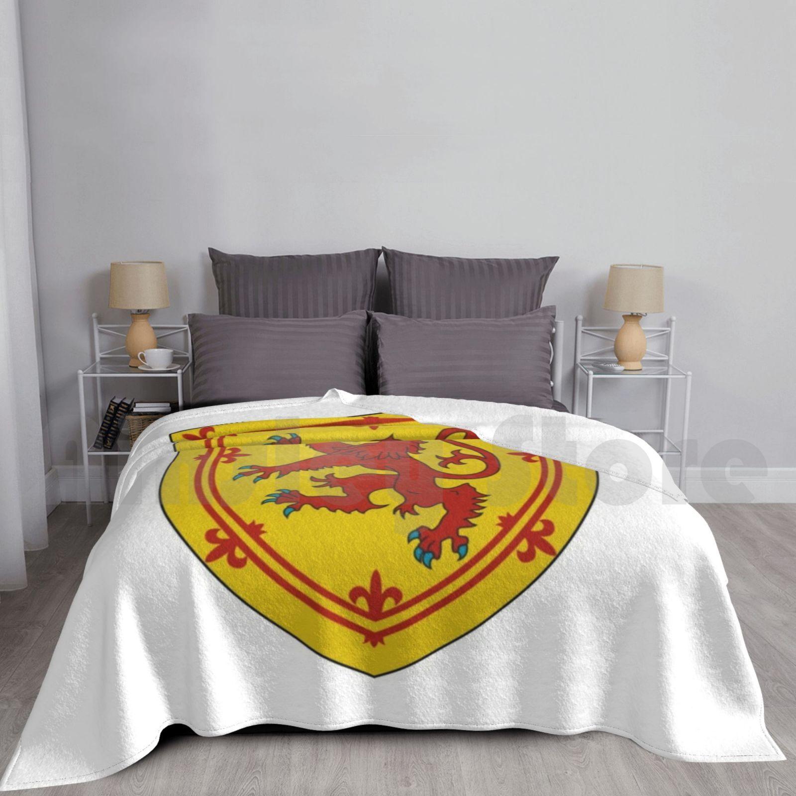 Royal Arms Of Scotland Blanket Super Soft Warm Light Thin Scotland Royal Standard Of Scotland Royal Standard Kingdom Of Size: 75*100cm, Weight: 230 GSM