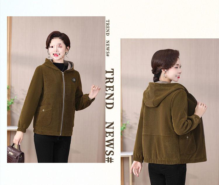 Stylish Women's Winter Corduroy Jacket - 2024 New Cozy Coat for Middle-Aged and Elderly Mothers
