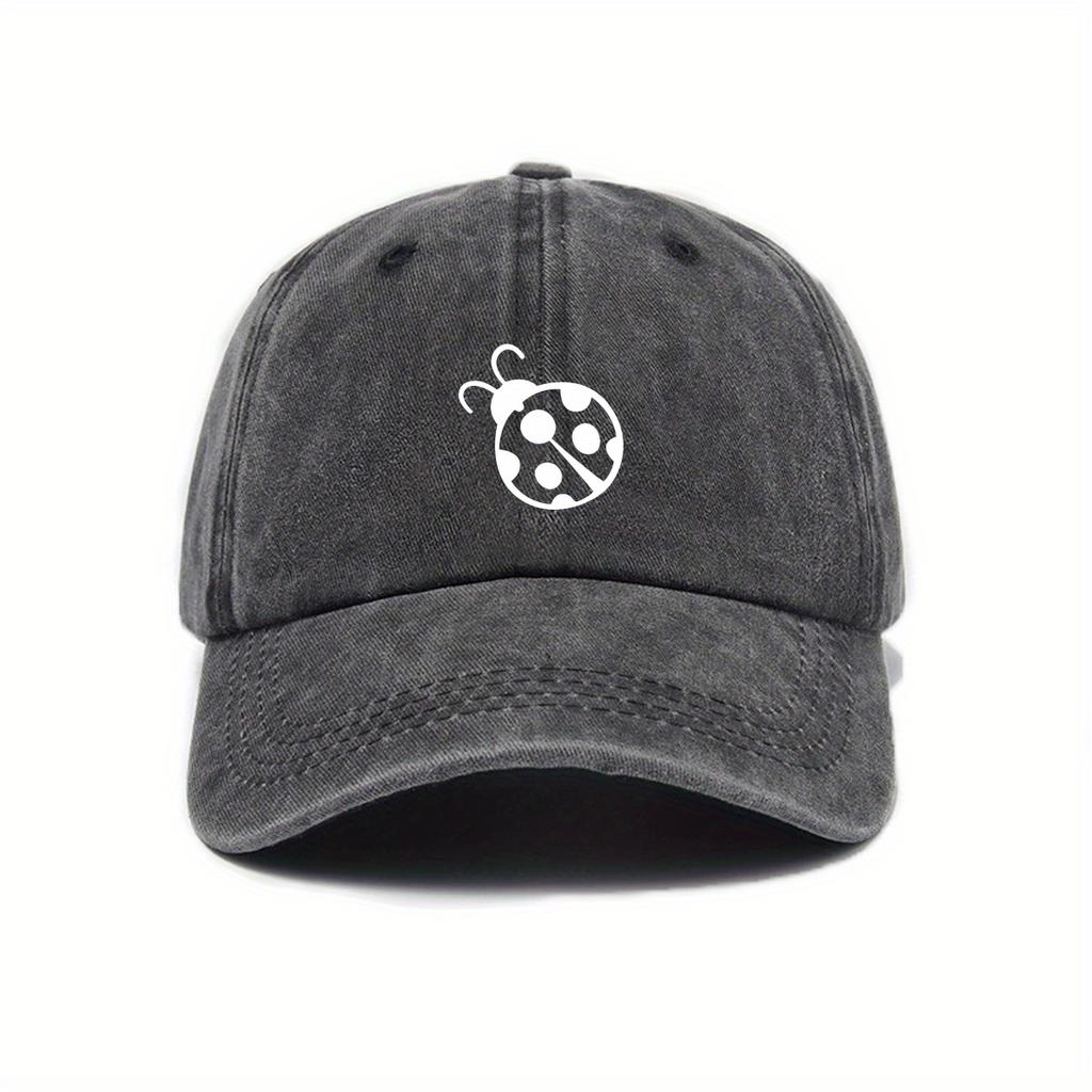Retro Printed Washed Baseball Cap with Adjustable Size, Sun Protection and Antique Appearance Suitable for Outdoor Activities