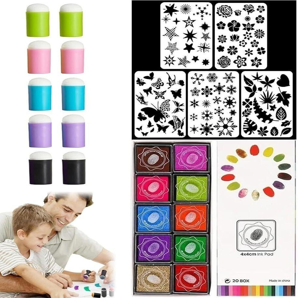 DIY Craft Drawing Tools DIY Sponge Finger Painting Kit Painting Sponge Finger Drawing Inkpad  Kids