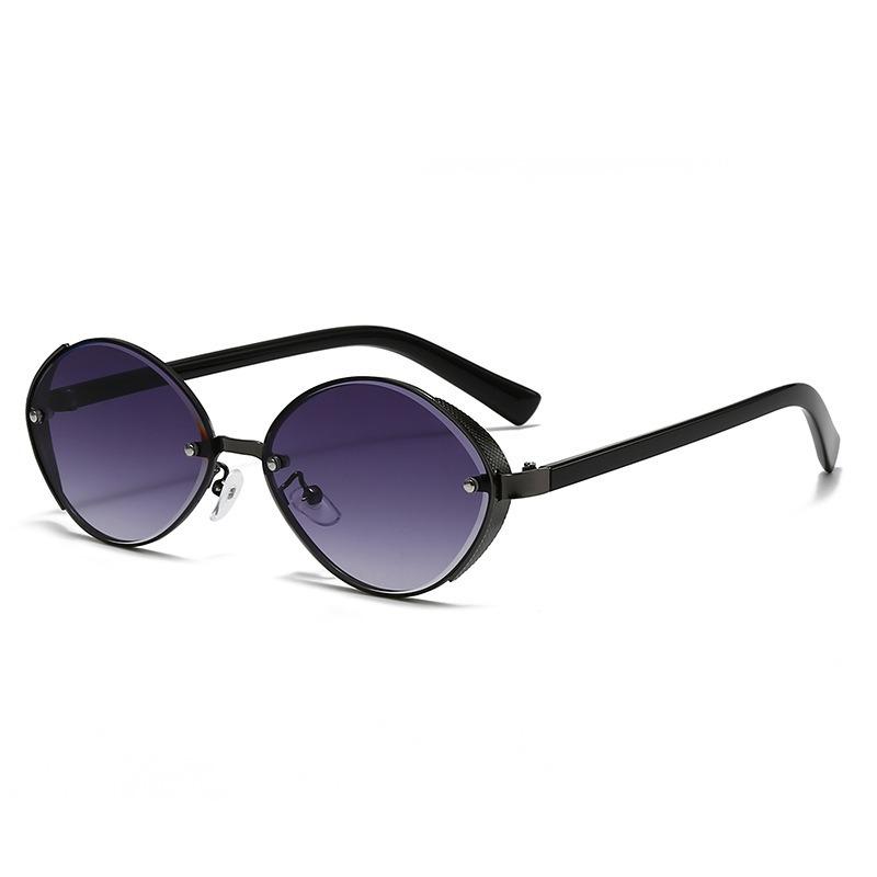 JYL TS Halara Retro Cat Eye Sunglasses, Oval Metal Shades, Driving Outdoor UV Protection Eyewear