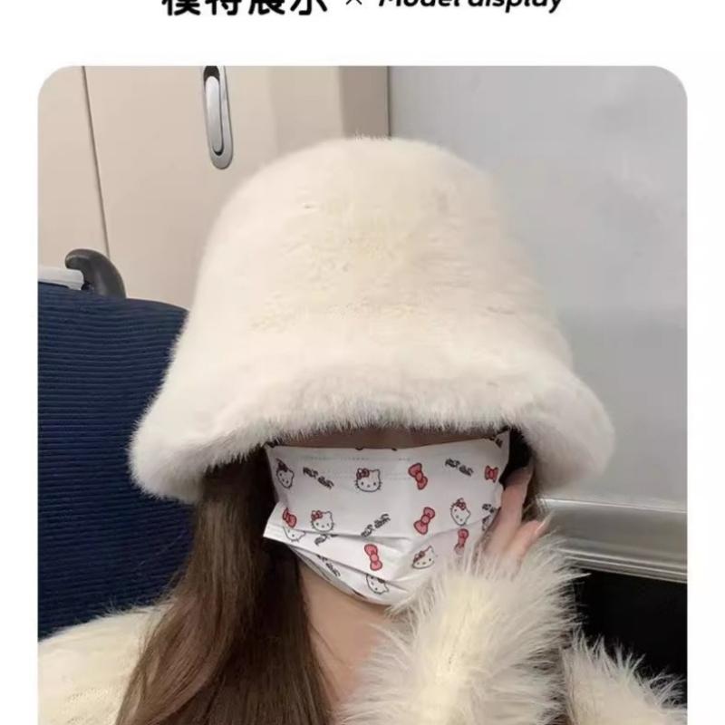 Women's Plush Fisherman's Hat, Winter Bucket Hat, Warm Basin Hat