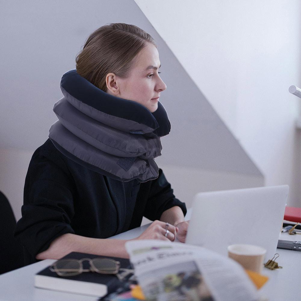 Breathable Neck Traction Apparatus Device 3-layer Cervical Neck Traction Brace  Posture Correct