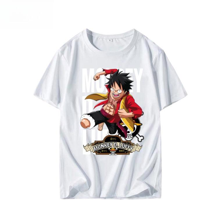 One Piece Printed Shortsleeved Tshirt Pure Cotton Mens Luffy and One Piece Collaboration Clothes Solon Kaido