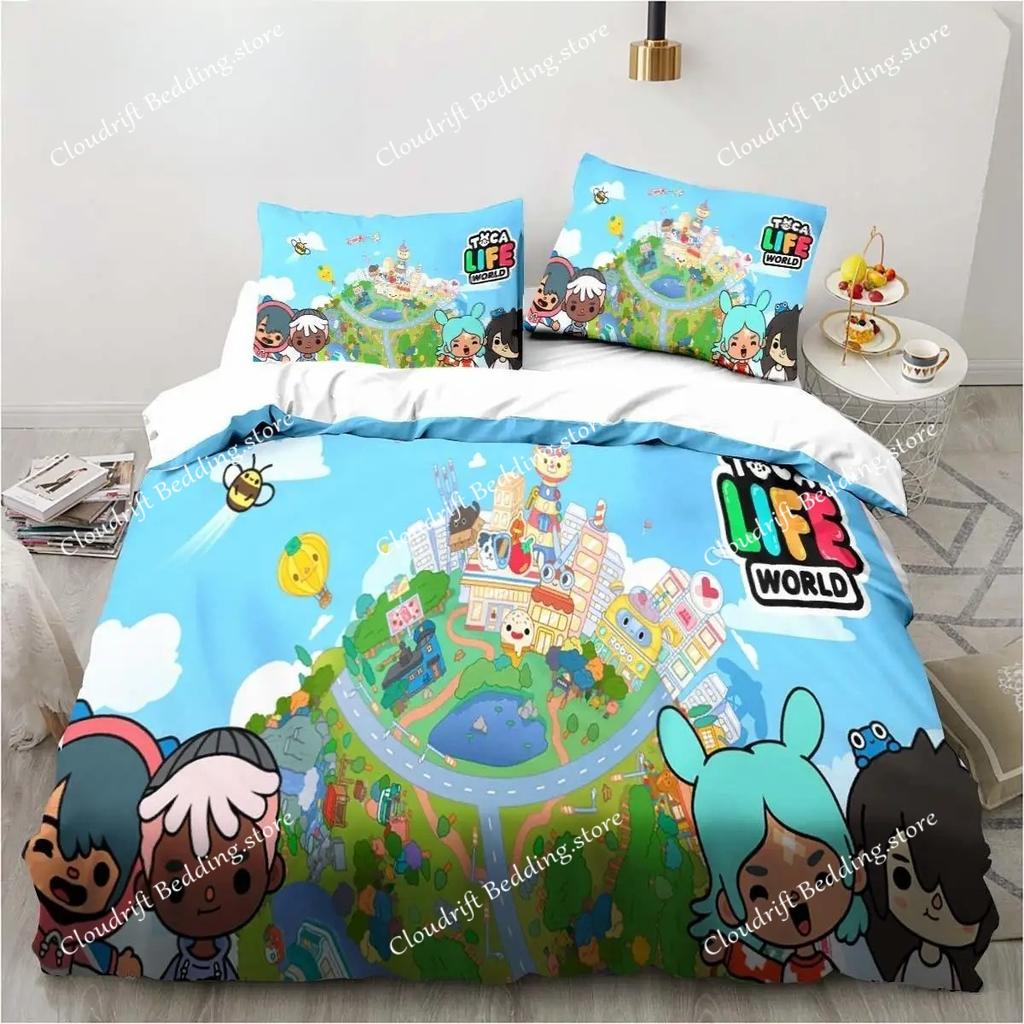 New Game Toca Life World Bedding Set Excavator Sheet King Twin Double Child Bedding Set Mircofiber or Polyester Duvet Cover Set
