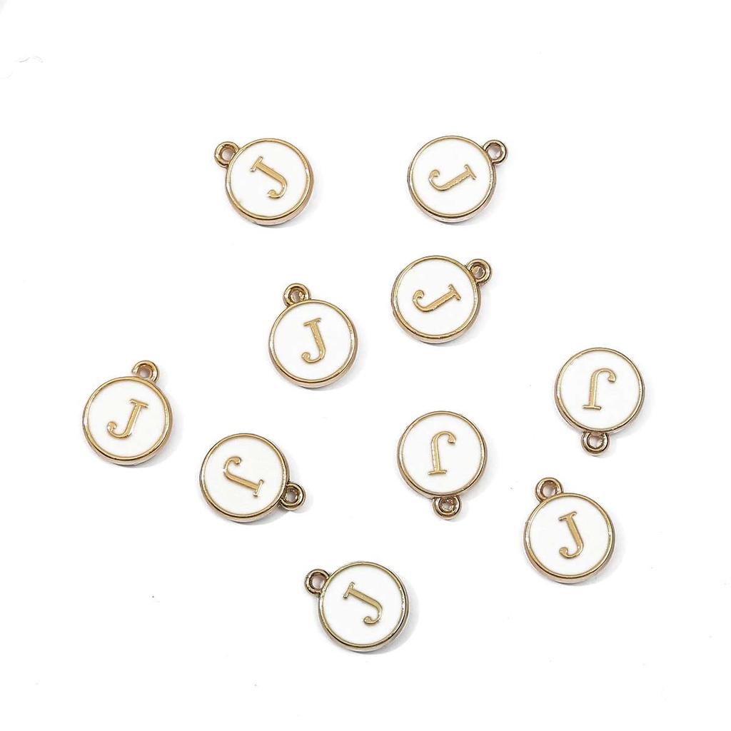 10 Uds. De dijes de letras en inglés esmaltados de Metal, colgante para fabricación de joyas DIY, accesorios para collares y pulseras