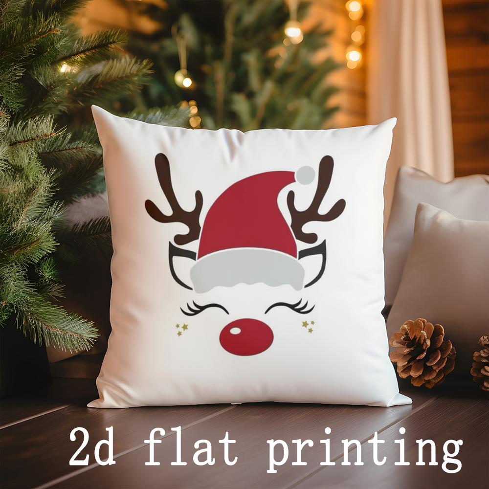 

Home Decor Christmas-themed Pillow Covers Set Suitable For Sofa Bedroom Car Pillow Cover Cushion Rectangular Back Cushion 40x40cm