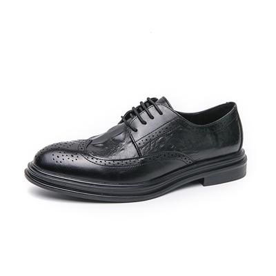 Men Dress Brogues Derbys Formal Business Brown Leather Shoes Black Tuxedo Wedding Shoes Plus Size
