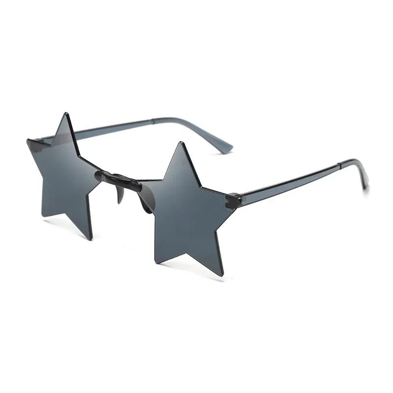 Star Shape Sun Eyeglasses Ultra Light Funny Pentagram Candy Colors Eyewear Decoration Party Rimless Sunglasses UV400 Gafas De Sol