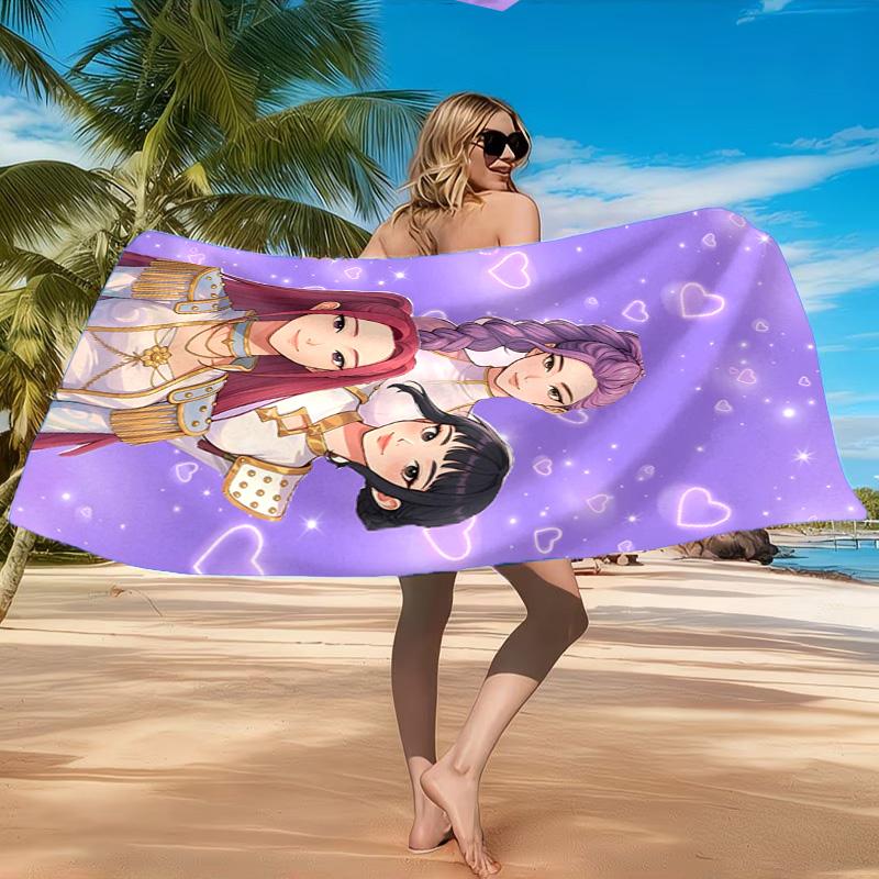 K-pop Heroes In Action Beach Towel, Quick-drying, Easy to Care for, Suitable for Both Fitness and Beach Vacations,Sports Essential