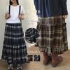 Long Elastic Perfect for Everyday Winter [MzcoYmm] Women's Skirt, Checkered, A-Line, High-Waisted, Ruffled, Flared, Waist, Flattering, Cute,