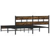 Metal Bed Frame Without Mattress Smoked Oak Finish 200x200 Cm