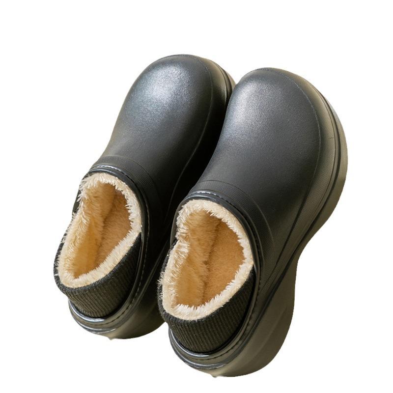 Damen Herbst/Winter Plüsch Rutschfeste Indoor-Hausschuhe mit Fersenkappe - Warm, Wasserdicht, Baumwollsohle für Zuhause & nach der Geburt.