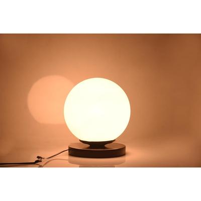 Nowoczesna lampka biurkowa do domowego biura, Drewniana lampka stołowa ze szklanym kloszem, Małe światło do nauki i czytania, Lampka nocna do sypialni, do pracy (W zestawie żarówka)