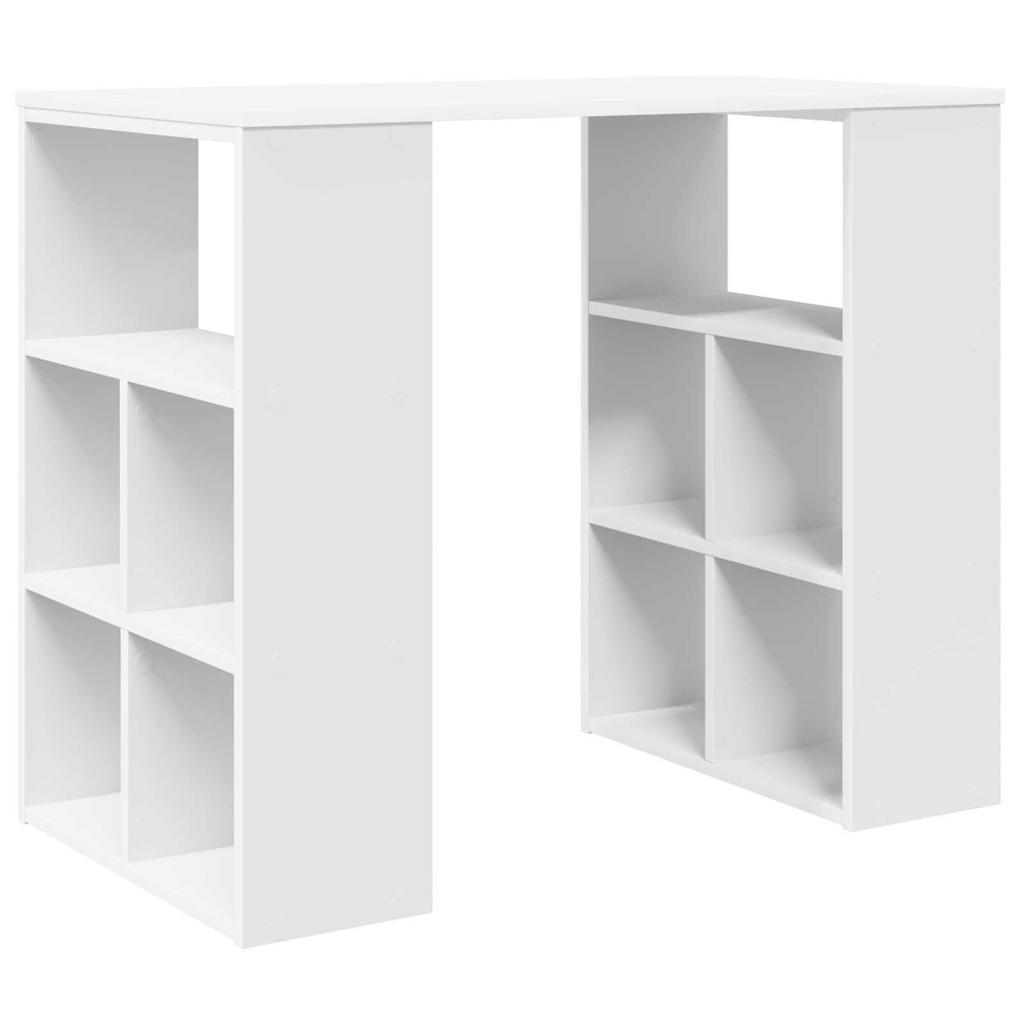 1 Creative computer desk with three open shelves on each side, bedroom vanity, hallway storage table, 90 x 50 x 75 cm