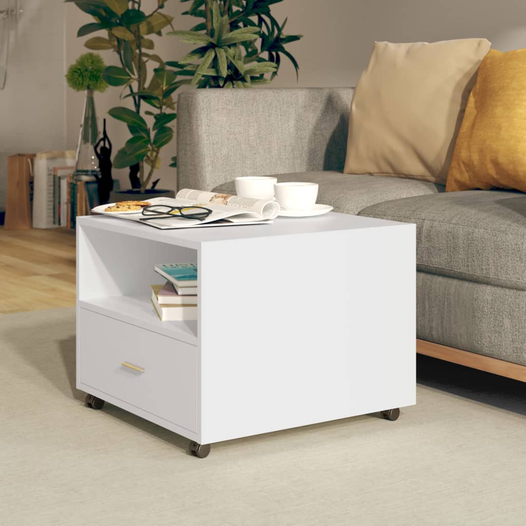 White Coffee Table 55 x 55 x 40 cm Engineered Wood