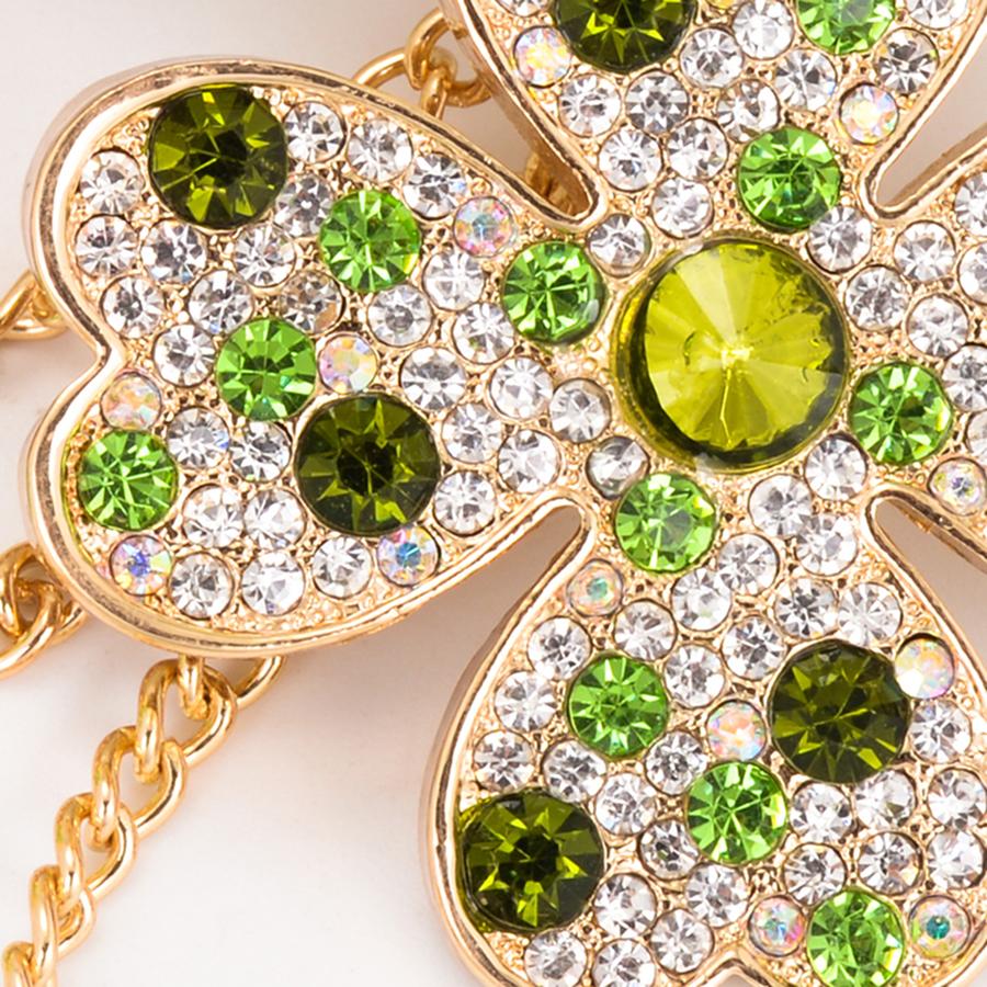 EASYA Amor Trevo Presente Criativo Chaveiro Liga Strass Chaveiro Pingente de Bolsa Mulheres Amuleto de Bolsa Acessórios para Carro Pequeno Presente