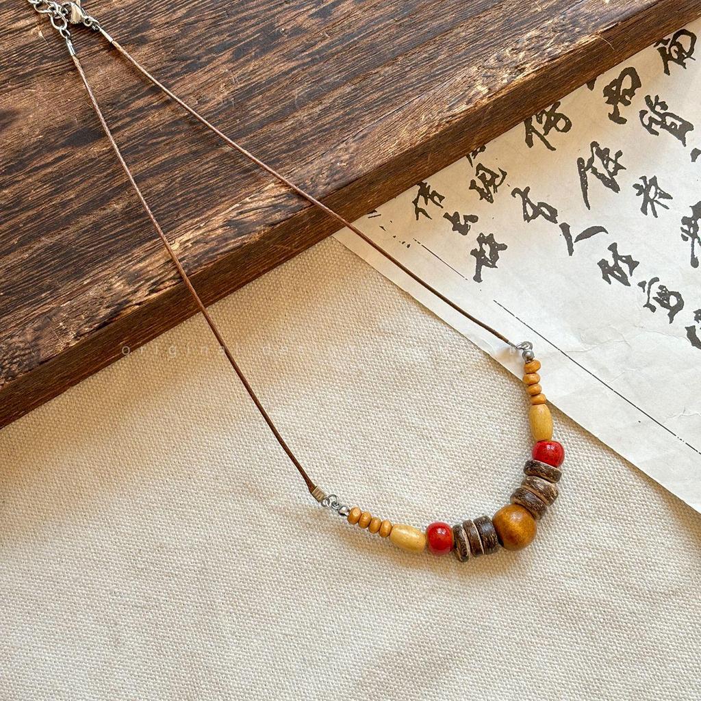 Women's Zen Retro Feather Necklace - Ethnic Layered Beaded Clavicle Chain, Long Bohemian Style