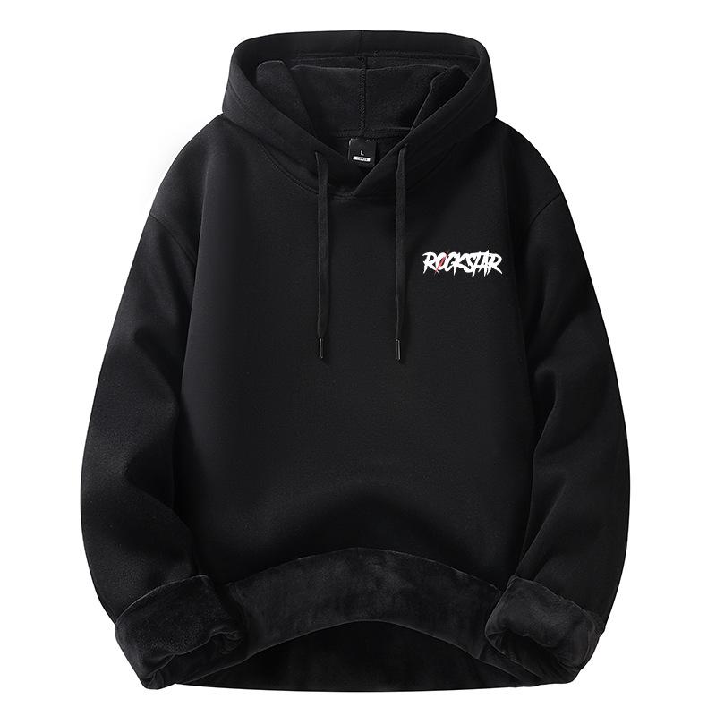 

Утепленный свитер с капюшоном мужской осенне-зимний новый хлопковый парный модели утолщенный свободный молодежный жакет M: Recommended 80-55kg