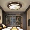 Chinese round ceiling lamp bedroom study living room antique classical LED solid wood light YHJ40608