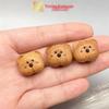 Peach Wood Bear Carved DIY Bead Pendant Ornament