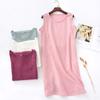 Summer Ladies Cotton Crepe Cloth Nightdress Sleeveless Dress Solid Color Plus Size Loose Vest Skirt Furniture Skirt Women