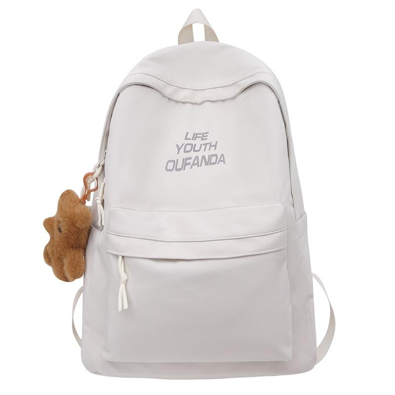 

Letter Backpack Student Schoolbag Backpack білий