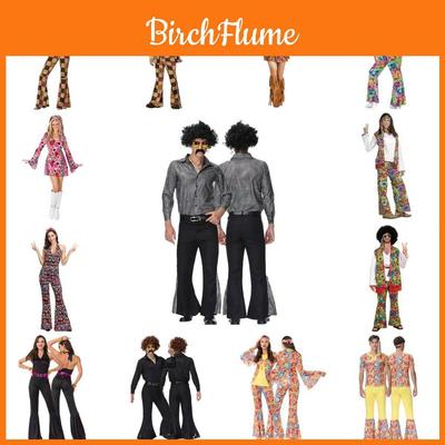 Retro Disco Cosplay Kostým Set 70. let Pro Muže A Ženy Perfektní Pro Halloween A Tematické Večírky