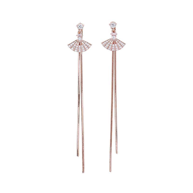 

Микро-инкрустированные серьги-кисточки в форме веера, геометрические серьги, серьги, серьги, серьги