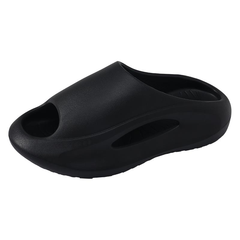 

2025Мужская обувь тапочки сандалии толстая подошва противоскользящие модные спортивные тапочки пляжные на открытом воздухе удобные пара EVA 36-45 42-43 чёрный