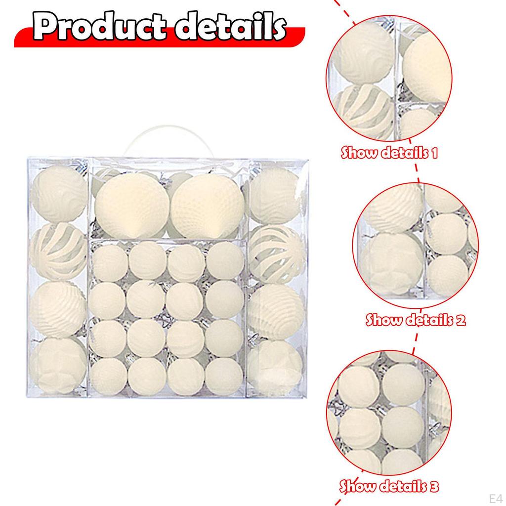 48 Pieces Christmas Ball Ornaments Shatterproof Thoughtful Gift Hanging Balls