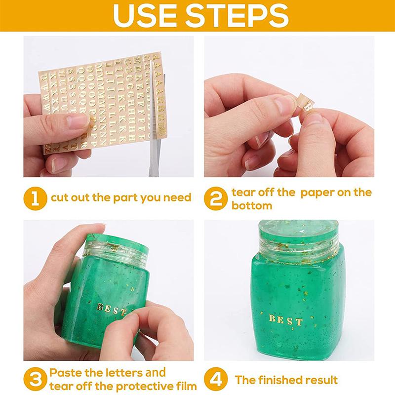 2Pcs Metal 26 Mini Alphabet Decor Stickers Gold Silver Epoxy Resin Filler For Diy Silicone Molds Craft Making Fillings