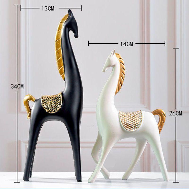 The New European Style Is On the Rise, Attracting Wealth, Horse Resin Handicrafts, Living Room TV Cabinet Wine Cabinet Decoratio