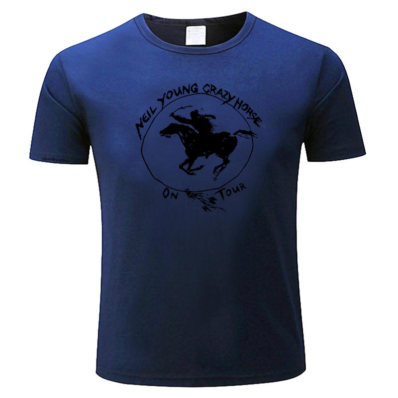Καλοκαιρινό Ανδρικό T-shirt Βαμβακερό T-shirt Νέο Neil Young Crazy Horse Company Μόδα Unisex με εκτύπωση Μπλουζάκι Υψηλής Ποιότητας Ευρωπαϊκού Μεγέθους