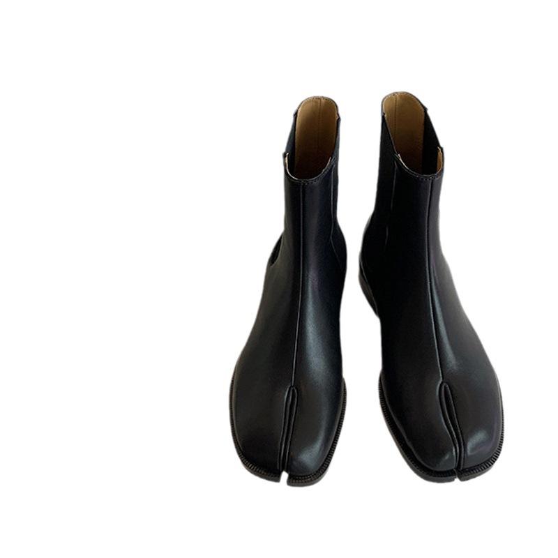 Hroznová matka stejný podzim a zima britský styl podkovy boty krátké boty střední holeň elastický osobnostní design Chelsea boty dámské kožené