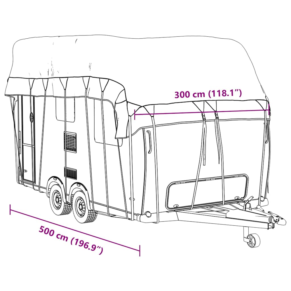 RV Roof Cover Gray 500 x 300 cm Non Woven Fabric