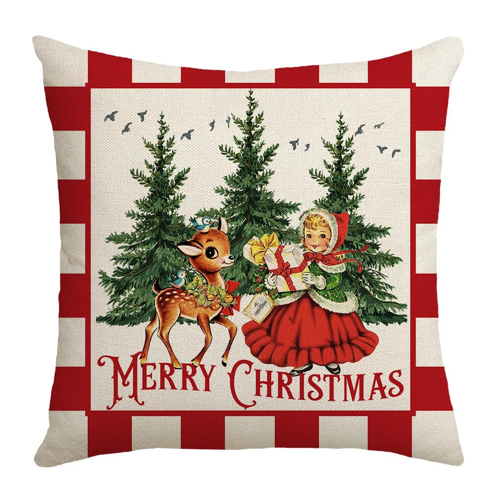 Red Santa Claus Warm Atmosphere Christmas Pillowcase Home Decoration Sofa Cushion Bedroom Pillowcase