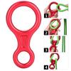 35KN Figure 8 Word Rope Descender Rappel Ring Rock Climbing Rescue Gear (Red)