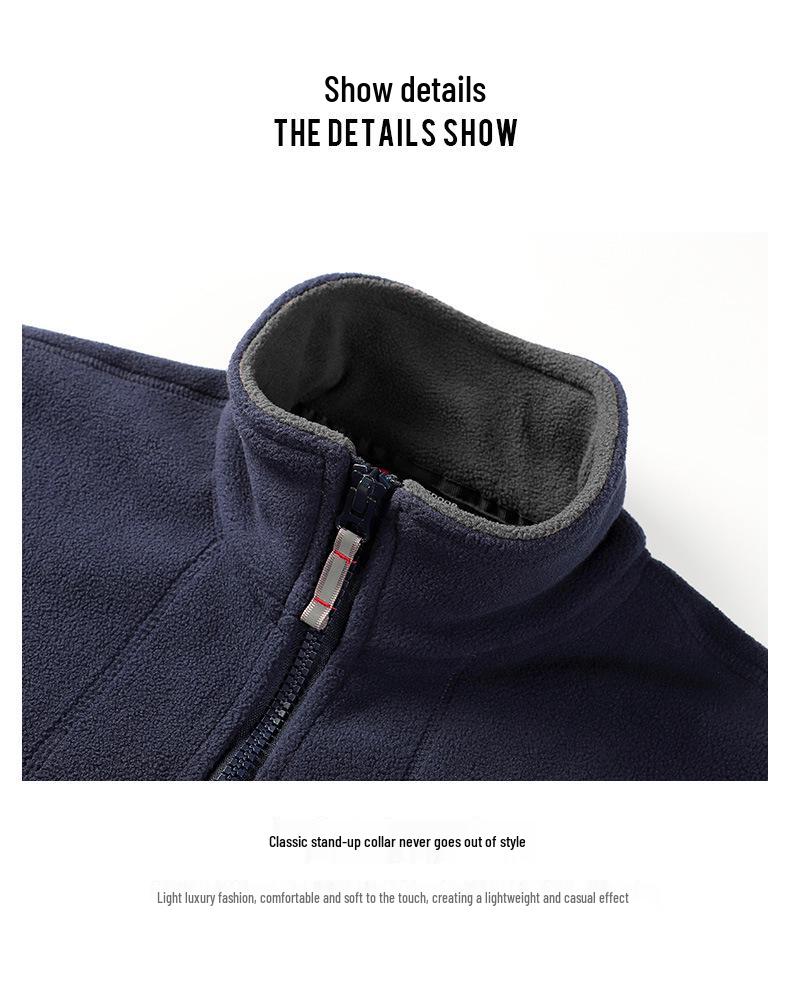 Veste polaire double face pour homme - Manteau décontracté d'extérieur Automne/Hiver 2022 (Style 2218)