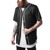 Shirt MESH BASEBALL - Urban Classics - Noir - 100% Polyester - Manches Courtes - Col Arrondi