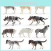 Childrens Wildlife Animal Pvc Figures Set With Static Wolf And Husky Models For Kids Educational Toys