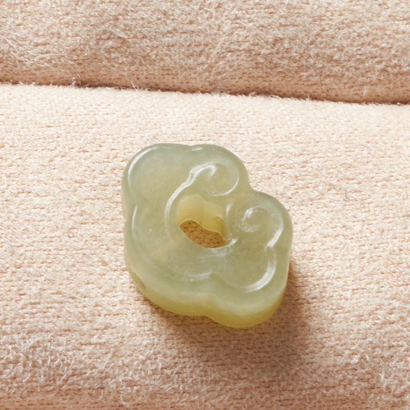 Натуральный нефрит Хэтянь Жуи Подвеска Мир - Ручная работа Цинхайский нефрит Благоприятное облако Ювелирный аксессуар