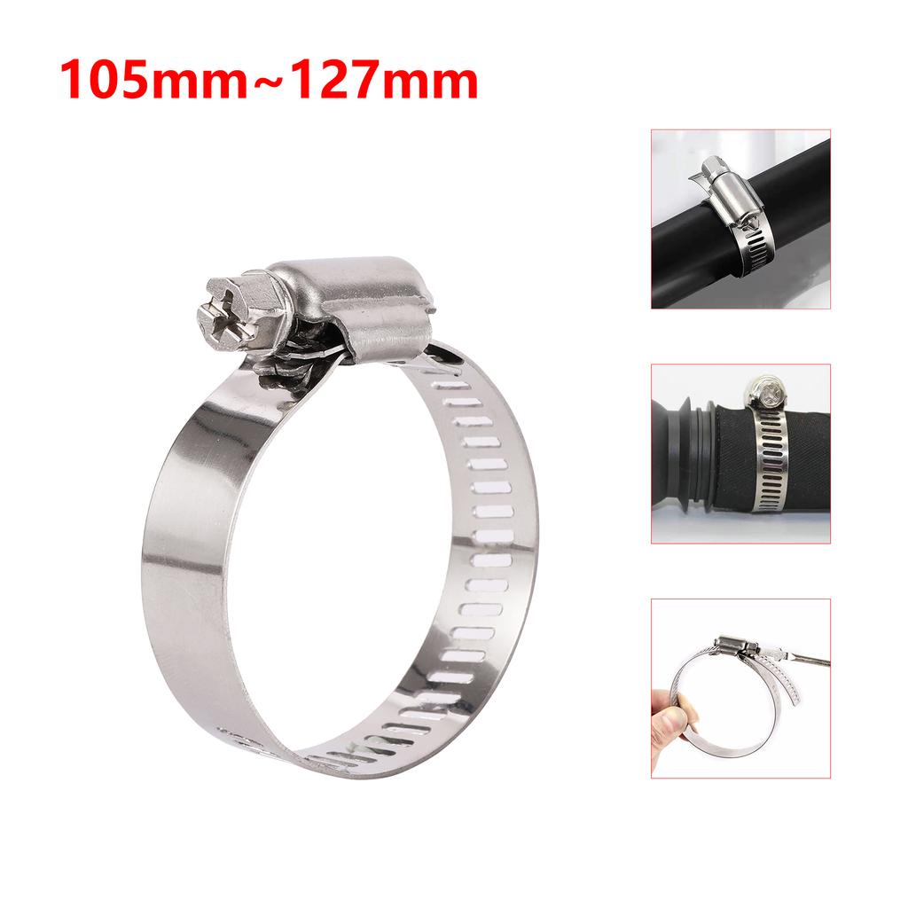 5pcs Stainless Steel 201 Hose Clamp 59~165mm Retractable Hose Clamp Fastener Worm Gear Hose Clamp Garden Water Connection
