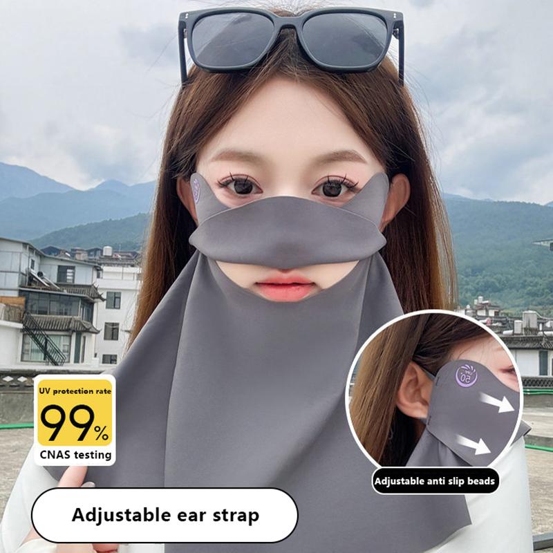 Unisex Uv Protection Outdoor Neck Wrap Cover Sports Sun Proof Bib Ice Silk Mask Face Cover Neck Wrap Cover Sunscreen Face Scarf