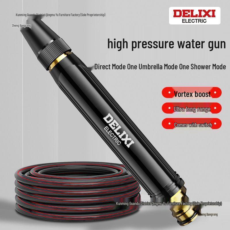 Hochdruckwasserschlauch mit Düse und Aufbewahrungsgestell für Autowäsche und Garten