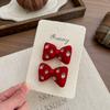Strawberry Embroidery Bow Hairpin Hairclips Cute Hair Rope Tie Scrunchies Rubber Band Elastic Hair Band Girls Hair Accessories