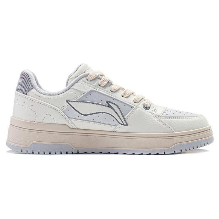 New LiNing Tianji 2.0 Slip Resistant Breathable Low Top Skateboard Shoes Women's White Gray AGCT292-2