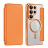 Leather Flip Phone Case for Samsung Galaxy S25 S26 Ultra Plus S25 FE Edge S24 S25 Ultra For Magsafe Card Wallet Mangnet Funda